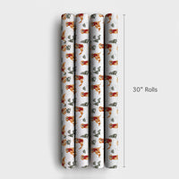 Winter Dog Gift Wrap Roll, Golden Retriever Christmas Wrapping Paper, Adorable Golden Puppy Holiday Wrapping Paper, Pet Lover Gift Wrap Roll