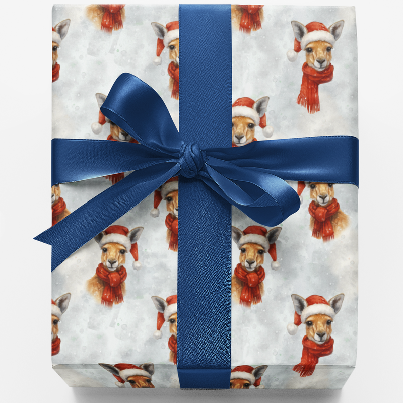 Aussie Animal Gift Wrap, Christmas Kangaroo Wrapping Paper, Watercolor Kangaroo Holiday Wrapping Paper, Australian Wildlife Gift Wrap Roll