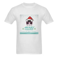 Santa Hat Cat with Glasses Shirt, Smart Kitty Cat Christmas T-Shirt, Adorable Holiday Cat Tee, Humorous Xmas Graphic T-Shirt, Cat Lover Present