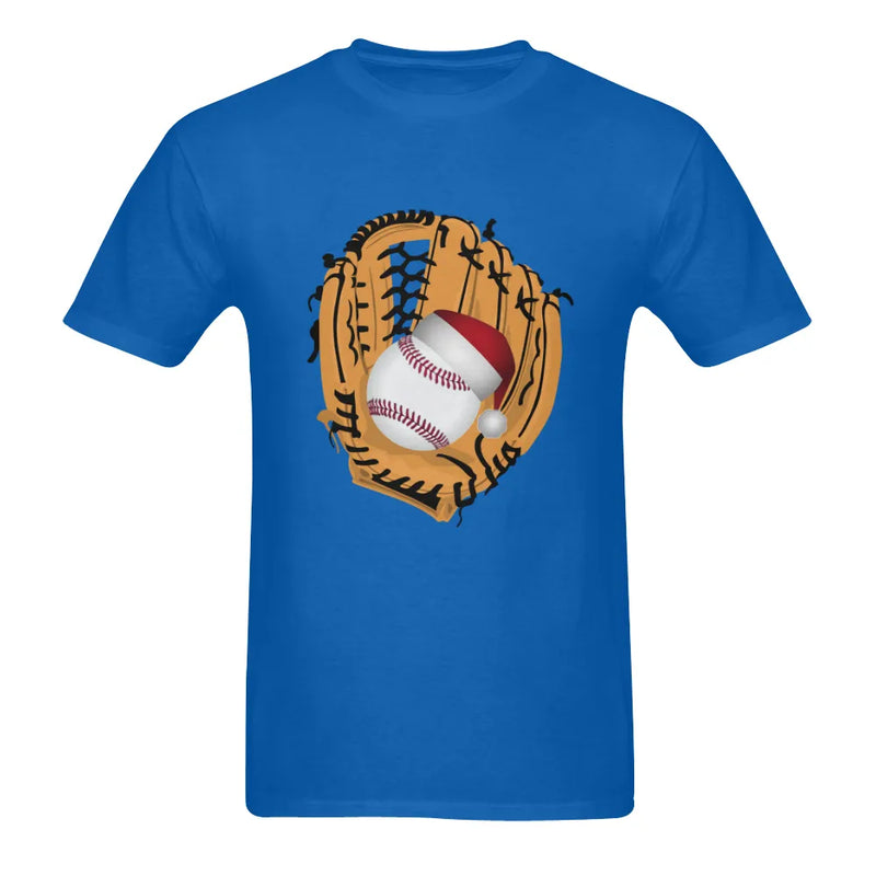Christmas Baseball Shirt, Santa Hat Baseball T-Shirt, Holiday Sports Graphic Tee, Two Sided Print Tee, Present for Baseball Fans and Players