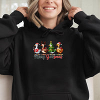 Humorous Christmas Goose Sweatshirt, Merry Goosmas Hoodie, Adorable Farm Animal Hooded Pullover, Holiday Bird Sweater, Xmas Present for Goose Lover