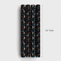 Rustic Holiday Wrapping Paper, Christmas Bull Wrapping Paper, Western Cattle Gift Wrap, Longhorn Lights Wrapping Paper, Country Xmas Roll