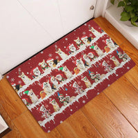 Snowflake Tree Holiday Welcome Mat, Corgi Christmas Doormat, Winter Dog Door Mat, Festive Front Porch Mat, Corgi Lover Xmas Present