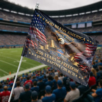 God Bless America Eagle House Flag | July 4th 250 Years of Freedom1776-2026 Patriotic Art | Weather-Resistant Double-Sided Outdoor Flag | Patriotic Gift for American Pride and Independence Day