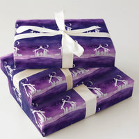 Christian Christmas Gift Wrap, Nativity Scene Wrapping Paper, Purple Starry Night Holiday Paper, Religious Holy Family Gift Wrapping Paper
