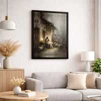 Holy Family Manger Poster, Nativity Scene Christmas Wall Art Print, Christian Holiday Printable Art, Instant Digital Download Decor
