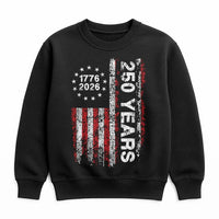 USA 250 Years Anniversary Sweatshirt | 1776-2026 Patriotic Flag Graphic | Premium Cotton Blend | Independence Day Gift for Americans