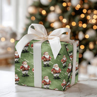 Sports Christmas Gift Wrap, Football Santa Wrapping Paper, Game Day Santa Present Paper, Football Field Holiday Wrap, Sports Fan Gift Wrap Roll