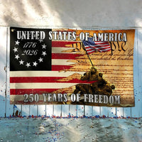 We The People Patriotic House Flag | 250 Years of Freedom 1776-2026 | Double-Sided UV-Resistant Polyester | American Independence Commemorative Gift