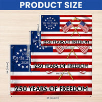 250 Years of Freedom Flag | 250th Anniversary Semiquincentennial 2026 | UV-Resistant Polyester Double-Sided | Patriotic Commemorative Gift