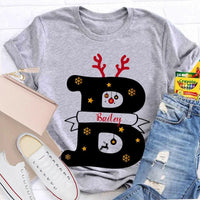 Reindeer Antlers Merry Christmas T-Shirt, Personalized Teacher Christmas Shirt, Custom Teacher Holiday Tee, Teacher Christmas Present