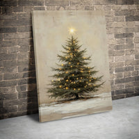 Winter Holiday Scene Wall Art, Vintage Christmas Tree Digital Wall Art, Rustic Farmhouse Canvas Wall Art, Xmas Printable Digital Download