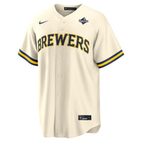 Milwaukee Brewers Jackson Chourio Cream 2026 World Series Home Replica Jersey