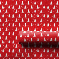 Red Snowflake Holiday Gift Wrap, Christmas Tree Wrapping Paper, Festive Red and White Wrapping Paper, Adorable Xmas Gift Wrap, Winter Gift Wrap