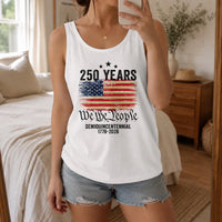 America 250 Years Tank Top | USA 250th Anniversary We The People American Flag | Premium Soft Breathable Sleeveless Shirt | Patriotic Gift for Men & Women