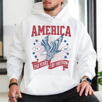 America 250 Years Of Freedom Hoodie | Patriotic Eagle 1776-2026 Graphic | Soft Cotton-Polyester Blend | Anniversary Gift For Patriots