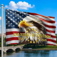 250 Years of Freedom American Flag | Bald Eagle 1776-2026 Commemorative House Flag | Double-Sided Polyester | Patriotic Home Decor Gift