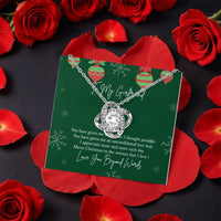 Rotating Rose Jewelry Box Set, Love Knot Necklace for Girlfriend, Sparkling CZ Pendant, Romantic Christmas Anniversary Present for Her