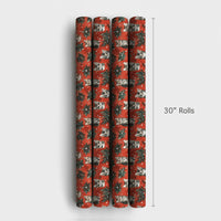 Festive Holiday Kitten Gift Wrap, Christmas Cat Wrapping Paper, Winter Foliage Cat Wrapping Paper, Xmas Present Paper for Cat Lovers