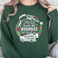 Humorous Christmas Vacation Movie Quote Sweater, Jolliest Bunch Sweatshirt, Holiday Family Matching Pullover, Retro Xmas Party Crewneck