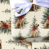 Vintage Dog Holiday Gift Wrap, Golden Retriever Christmas Wrapping Paper, Adorable Pet Lover Wrapping Paper, Festive Xmas Gift Wrapping Paper