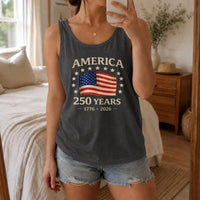 America 250 Years Tank Top | Vintage USA 250th Anniversary Flag | Distressed 1776-2026 Graphic | Soft Breathable Fabric | Patriotic Gift for Men & Women