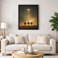 Nativity Scene Oil Painting Poster, Three Wise Men Star of Bethlehem Wall Art, Christian Christmas Decor, Digital Download Faith Print