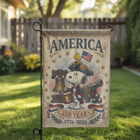 America 250 Years Patriotic Garden Flag | Cute Cartoon Dog Soldier 1776-2026 USA Semiquincentennial | Double-Sided Premium Weather-Resistant Polyester | 4th of July Outdoor Yard Decor Gift