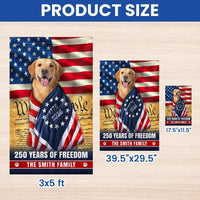 Golden Retriever American Flag Garden Flag | Personalized 250 Years of Freedom | Double-Sided Polyester | Patriotic Dog Lover Gift