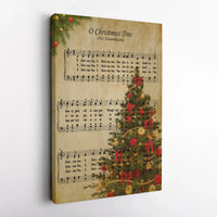 Christmas Sheet Music Wall Art, O Tannenbaum Canvas Print, Vintage Song Canvas Print, Xmas Music Lover Canvas Art, Holiday Wall Decor Present