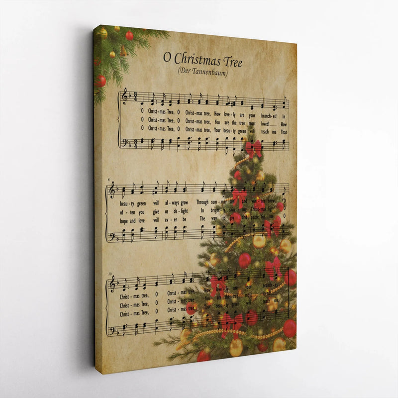 Christmas Sheet Music Wall Art, O Tannenbaum Canvas Print, Vintage Song Canvas Print, Xmas Music Lover Canvas Art, Holiday Wall Decor Present