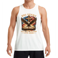 Faith and Freedom 250 Years Tank Top | Patriotic Christian Cross Eagle USA 1776-2026 Graphic | Premium Lightweight Breathable Fabric | America 250th Anniversary Gift for Men Women