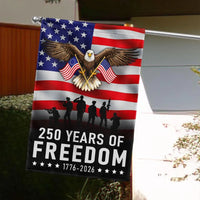Patriotic Eagle Garden Flag 250 Years of Freedom | Betsy Ross 1776-2026 Anniversary | Double-Sided Premium Polyester | Veterans & Military Tribute Gift