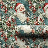 Retro Christmas Carols Gift Wrap, Vintage Singing Santa Wrapping Paper, Holiday Present Paper, Festive Xmas Wrapping Paper Roll for Presents