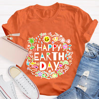 Happy Earth Day Floral T-Shirt
