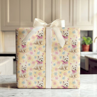 Watercolor Terrier Winter Gift Wrap, Westie Dog Christmas Wrapping Paper, Pink Scarf Puppy Wrapping Paper Roll, Adorable Dog Lover Present Wrap