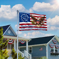 Betsy Ross 250 Years Flag | We The People Bald Eagle Shield | UV-Resistant Polyester Grommet Flag | Patriotic Americana Home Decor