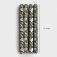 Retro Christmas Carols Gift Wrap, Vintage Singing Santa Wrapping Paper, Holiday Present Paper, Festive Xmas Wrapping Paper Roll for Presents