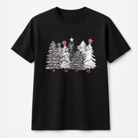 Modern Pine Forest T-Shirt, Minimalist Christmas Tree Shirt, Winter Nature Graphic Tee, Festive Holiday Christmas Shirt, Unisex Xmas Present