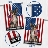 Chihuahua Garden Flag 250 Years of Freedom | Patriotic Dog American Flag Decor | Double-Sided Weather-Resistant Polyester | Gift for Dog Lovers