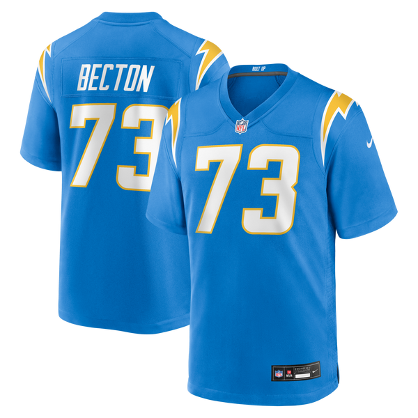 Los Angeles Chargers Mekhi Becton Nike Powder Blue Team Game Jersey