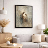 Abstract Holy Family Canvas Print, Nativity Scene Digital Wall Art Print, Christian Christmas Wall Decor, Religious Art Digital Download