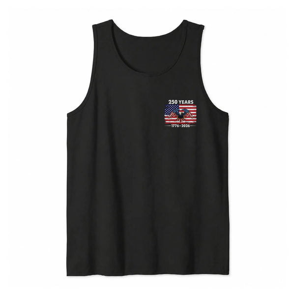 250 Years Americana Tank Top | 1776-2026 Eagle & Flag Graphic | Soft Breathable Unisex Fit | Patriotic Gift for History Lovers