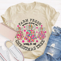 Farm Fresh Holiday Baker Shirt, Christmas Tree Frosting Cake T-Shirt, Humorous Little Debbie Snack Cake Graphic Tee, Christmas Foodie Top