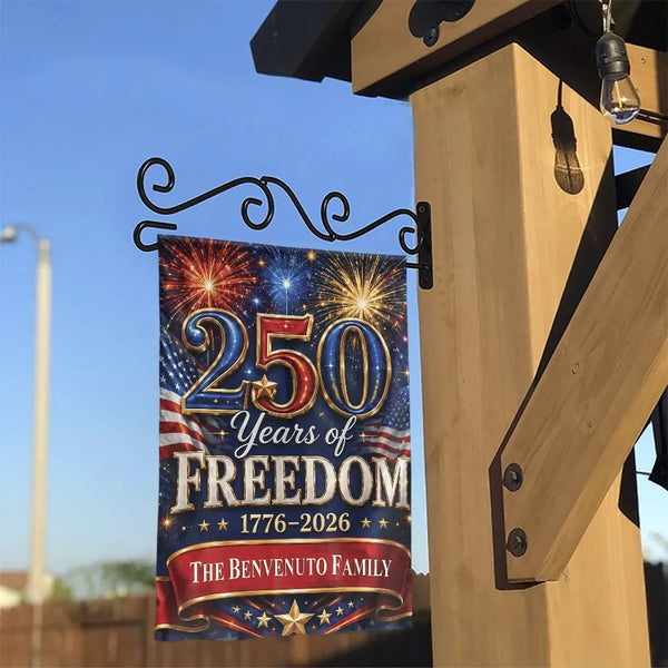 250 Years of Freedom Garden Flag | USA 250th Anniversary 1776-2026 Fireworks Design | Premium Double-Sided Weather-Resistant Polyester | Patriotic Gift for American History Lovers