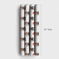 Santa Hat Animal Holiday Gift Wrap, Christmas Wombat Wrapping Paper, Adorable Australian Wildlife Wrapping Paper, Festive Winter Wrapping Paper