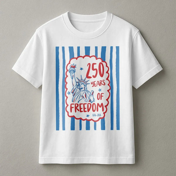 Statue of Liberty 250 Years T-Shirt | Retro Americana Commemorative Stamp Design | Soft Breathable Cotton Tee | Gift for History Lovers