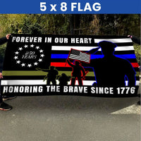 Forever in Our Heart 250 Years Military Flag | Double-Sided Polyester Grommet Flag | Veterans Day Memorial Gift for Service Members