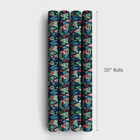 Navy Pine Tree Holiday Gift Wrap, Watercolor Christmas Trees Wrapping Paper, Winter Forest Christmas Wrapping Paper, Holiday Present Packaging