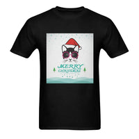 Santa Hat Cat T-Shirt, Smart Kitty Christmas Shirt, Glasses Cat Holiday Shirt, Humorous Xmas Kitty Tee, Cat Lover Christmas Present